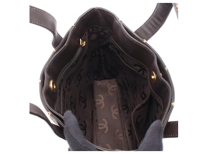 Borsa Tote Chanel Wild Stitch Marrone - vista 3