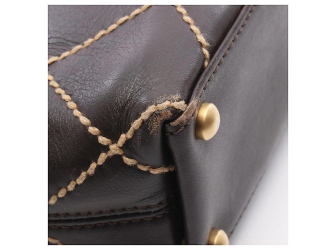 Borsa Tote Chanel Wild Stitch Marrone - vista 6