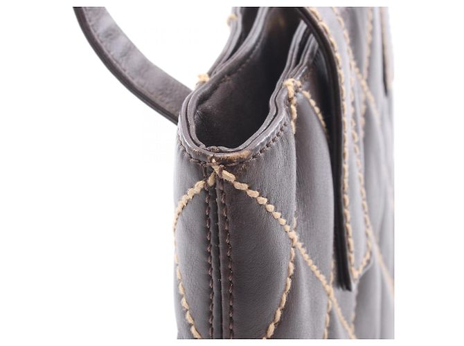 Borsa Tote Chanel Wild Stitch Marrone - vista 9