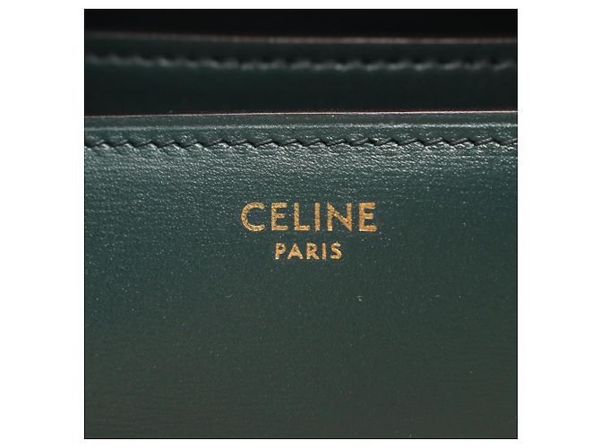 Céline Borsa Celine Classic Medium in pelle verde - vista 4
