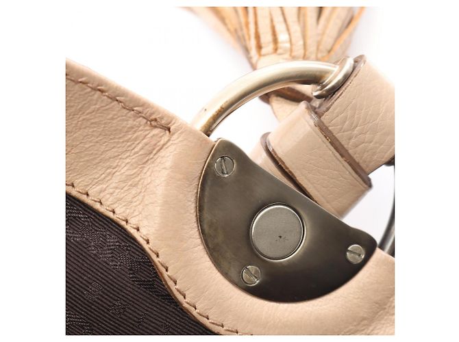 Céline Borsa a tracolla in pelle beige Celine - vista 11