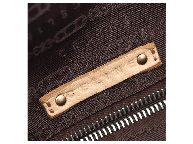 Céline Borsa a tracolla in pelle beige Celine - vista 4