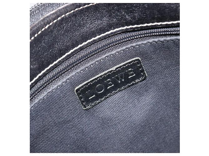 LOEWE Schultertasche Canvas Grau Silber Auth 191354 Braun - Ansicht 18