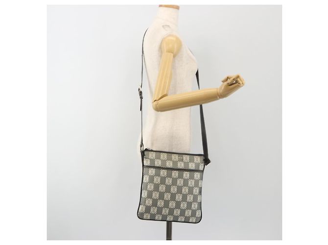 LOEWE Schultertasche Canvas Grau Silber Auth 191354 Braun - Ansicht 24
