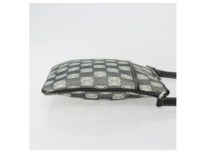 LOEWE Schultertasche Canvas Grau Silber Auth 191354 Braun - Ansicht 3
