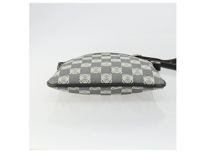 LOEWE Schultertasche Canvas Grau Silber Auth 191354 Braun - Ansicht 5