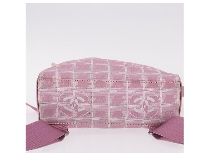 CHANEL Neuer Travel Line Rucksack Canvas 2way Rosa Silber CC Authentisch 189678A Pink - Ansicht 12