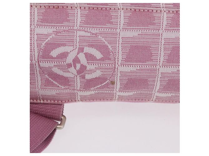 CHANEL Neuer Travel Line Rucksack Canvas 2way Rosa Silber CC Authentisch 189678A Pink - Ansicht 13