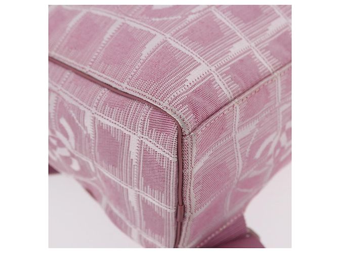 CHANEL Neuer Travel Line Rucksack Canvas 2way Rosa Silber CC Authentisch 189678A Pink - Ansicht 14