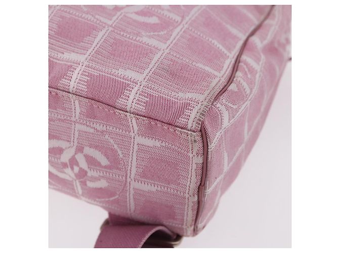 CHANEL Neuer Travel Line Rucksack Canvas 2way Rosa Silber CC Authentisch 189678A Pink - Ansicht 15