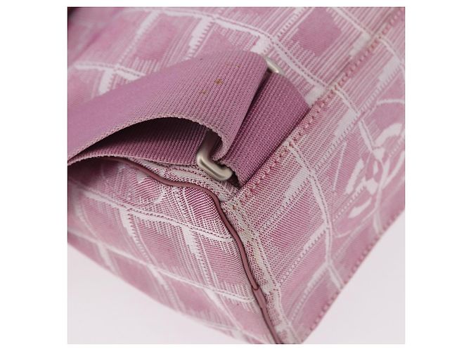 CHANEL Neuer Travel Line Rucksack Canvas 2way Rosa Silber CC Authentisch 189678A Pink - Ansicht 16