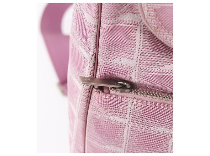 CHANEL Neuer Travel Line Rucksack Canvas 2way Rosa Silber CC Authentisch 189678A Pink - Ansicht 18