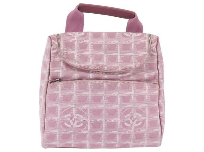 CHANEL Neuer Travel Line Rucksack Canvas 2way Rosa Silber CC Authentisch 189678A Pink - Ansicht 2