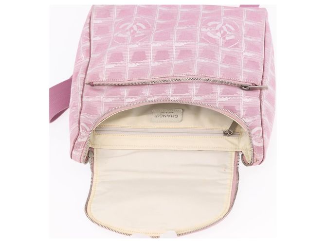 CHANEL Neuer Travel Line Rucksack Canvas 2way Rosa Silber CC Authentisch 189678A Pink - Ansicht 20