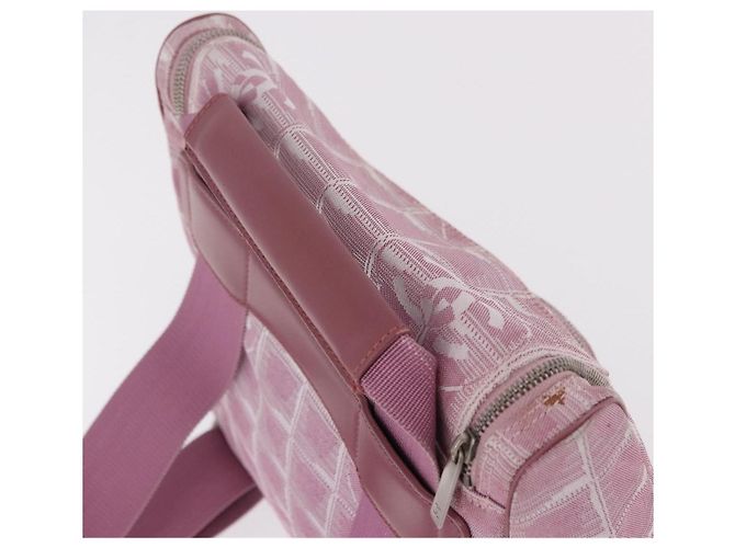 CHANEL Neuer Travel Line Rucksack Canvas 2way Rosa Silber CC Authentisch 189678A Pink - Ansicht 6