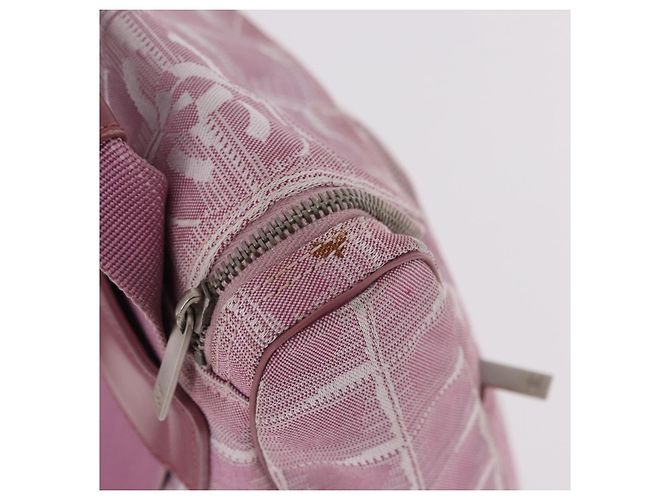CHANEL Neuer Travel Line Rucksack Canvas 2way Rosa Silber CC Authentisch 189678A Pink - Ansicht 7