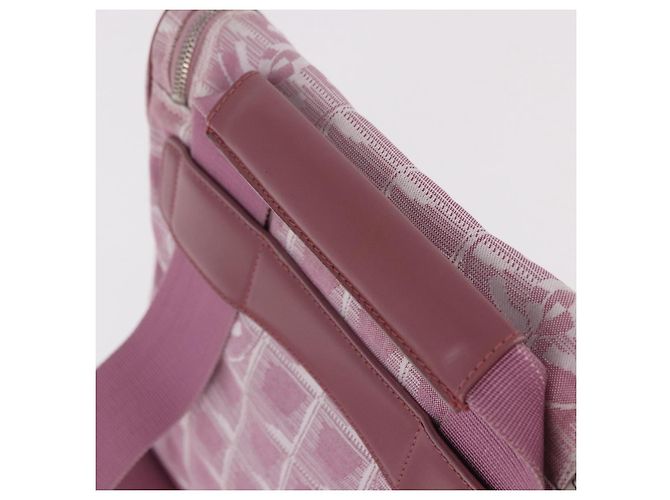 CHANEL Neuer Travel Line Rucksack Canvas 2way Rosa Silber CC Authentisch 189678A Pink - Ansicht 8