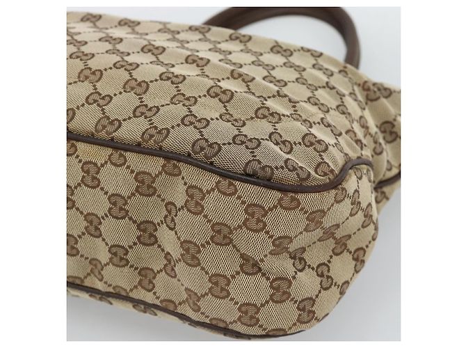 Borsa a mano GUCCI GG Canvas Beige Oro 145818 Auth mr2688 D'oro - vista 10
