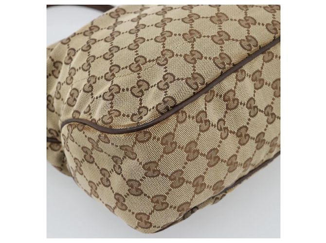 Borsa a mano GUCCI GG Canvas Beige Oro 145818 Auth mr2688 D'oro - vista 11