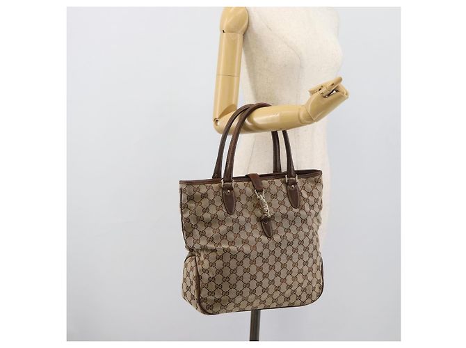 Borsa a mano GUCCI GG Canvas Beige Oro 145818 Auth mr2688 D'oro - vista 21