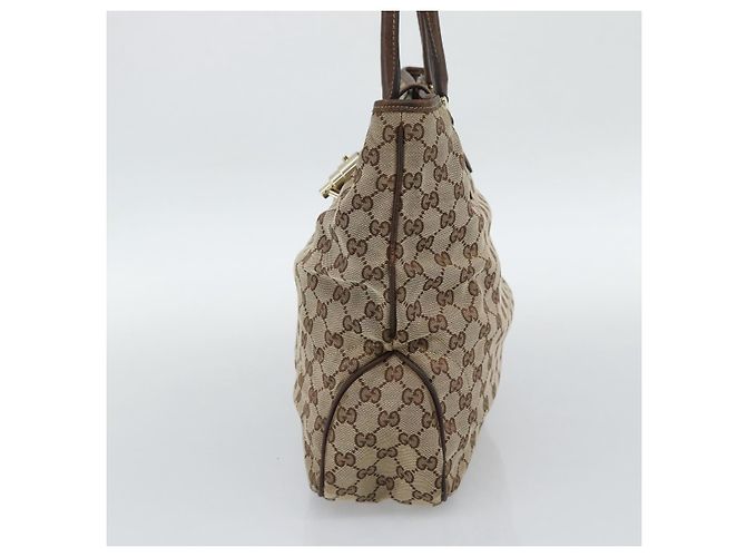 Borsa a mano GUCCI GG Canvas Beige Oro 145818 Auth mr2688 D'oro - vista 5