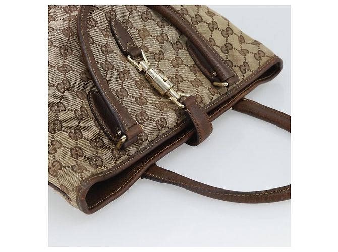 Borsa a mano GUCCI GG Canvas Beige Oro 145818 Auth mr2688 D'oro - vista 6