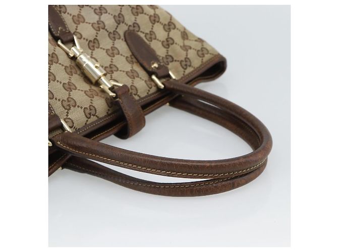 Borsa a mano GUCCI GG Canvas Beige Oro 145818 Auth mr2688 D'oro - vista 7
