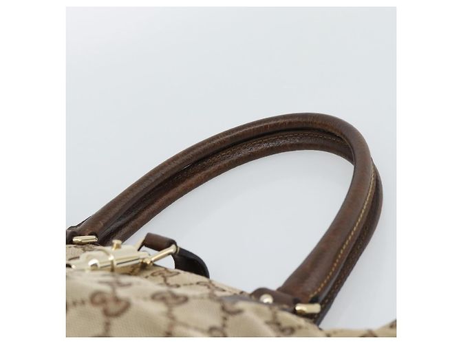 Borsa a mano GUCCI GG Canvas Beige Oro 145818 Auth mr2688 D'oro - vista 8