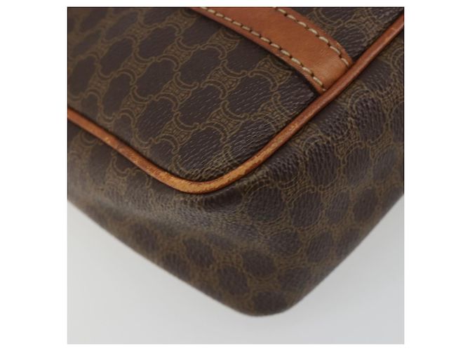 Céline Borsa CELINE Macadam Canvas PVC Pelle Marrone Oro Auth mr2661 D'oro - vista 11