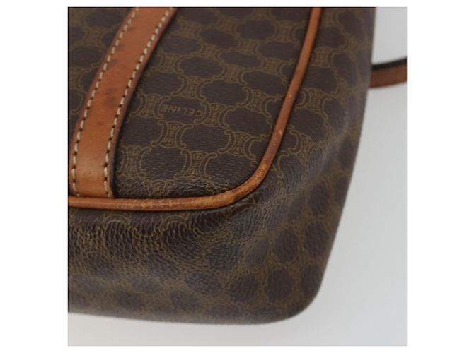 Céline Borsa CELINE Macadam Canvas PVC Pelle Marrone Oro Auth mr2661 D'oro - vista 12