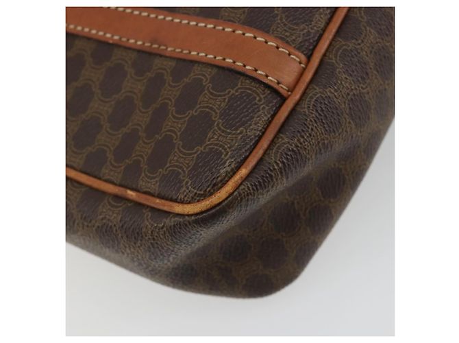 Céline Borsa CELINE Macadam Canvas PVC Pelle Marrone Oro Auth mr2661 D'oro - vista 13