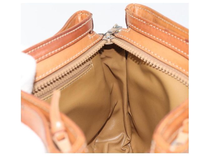 Céline Borsa CELINE Macadam Canvas PVC Pelle Marrone Oro Auth mr2661 D'oro - vista 20