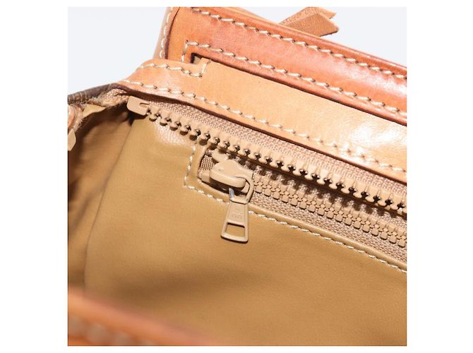 Céline Borsa CELINE Macadam Canvas PVC Pelle Marrone Oro Auth mr2661 D'oro - vista 22