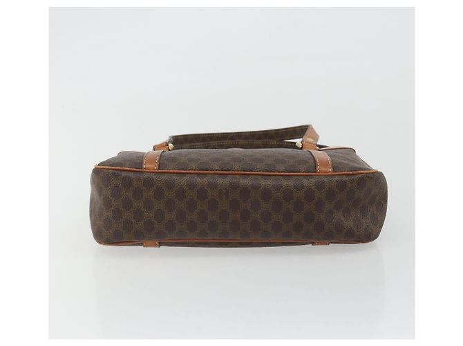 Céline Borsa CELINE Macadam Canvas PVC Pelle Marrone Oro Auth mr2661 D'oro - vista 9