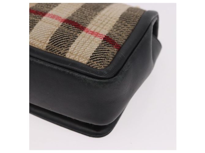 Borsa a Spalla BURBERRY Nova Check Cotone Beige Oro Auth 191600A D'oro - vista 13