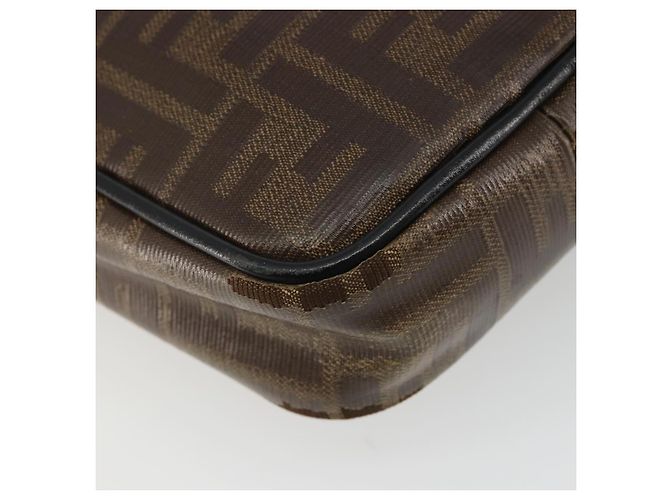 FENDI Borsa a Spalla Zucca in PVC e Pelle Marrone Argento 7VA456 Auth ka5128 - vista 13