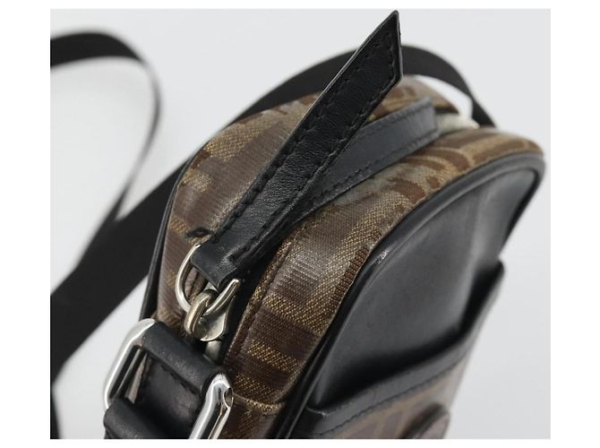 FENDI Borsa a Spalla Zucca in PVC e Pelle Marrone Argento 7VA456 Auth ka5128 - vista 16