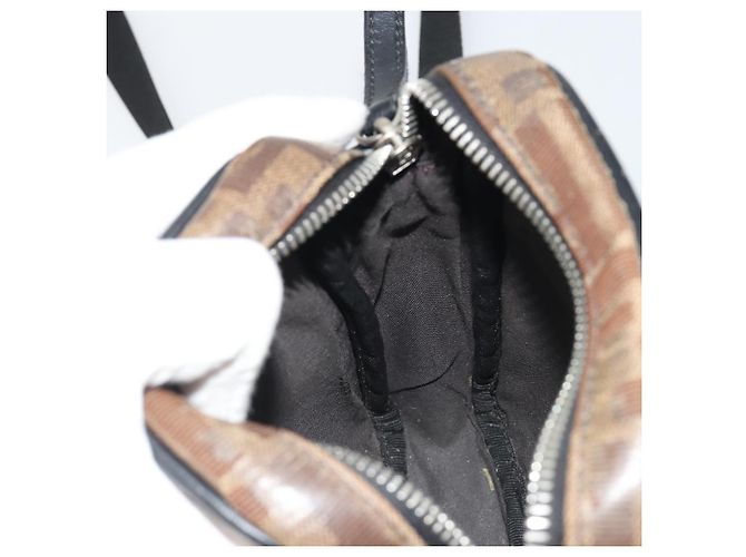 FENDI Borsa a Spalla Zucca in PVC e Pelle Marrone Argento 7VA456 Auth ka5128 - vista 19