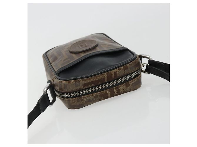 FENDI Borsa a Spalla Zucca in PVC e Pelle Marrone Argento 7VA456 Auth ka5128 - vista 6