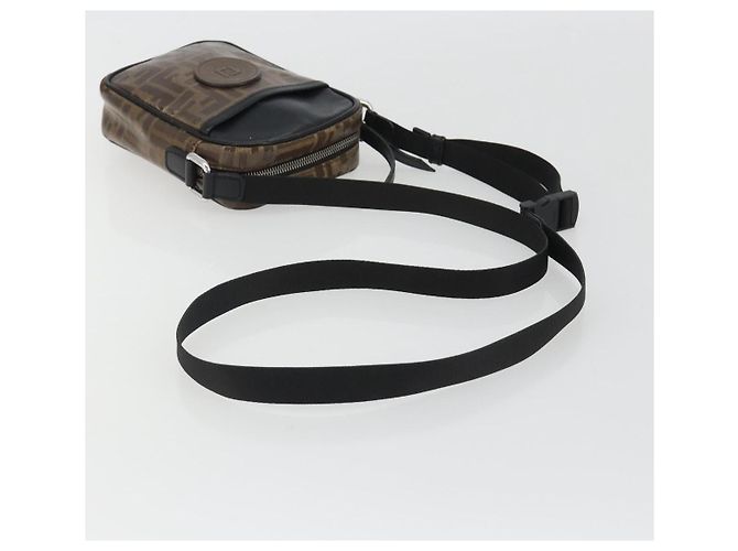 FENDI Borsa a Spalla Zucca in PVC e Pelle Marrone Argento 7VA456 Auth ka5128 - vista 7
