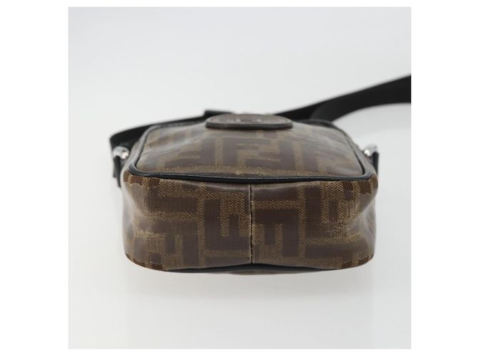 FENDI Borsa a Spalla Zucca in PVC e Pelle Marrone Argento 7VA456 Auth ka5128 - vista 9
