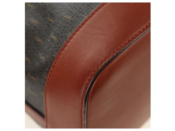 SAINT LAURENT Le Monogram Bucket Bag PVC Leather Brown Gold Auth 190129SAM Marrone D'oro - vista 10