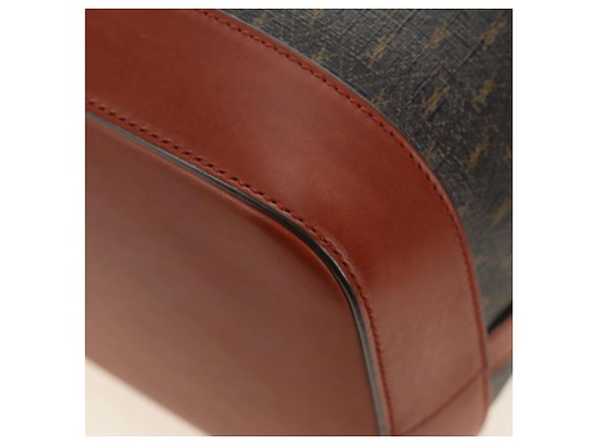 SAINT LAURENT Le Monogram Bucket Bag PVC Leather Brown Gold Auth 190129SAM Marrone D'oro - vista 11