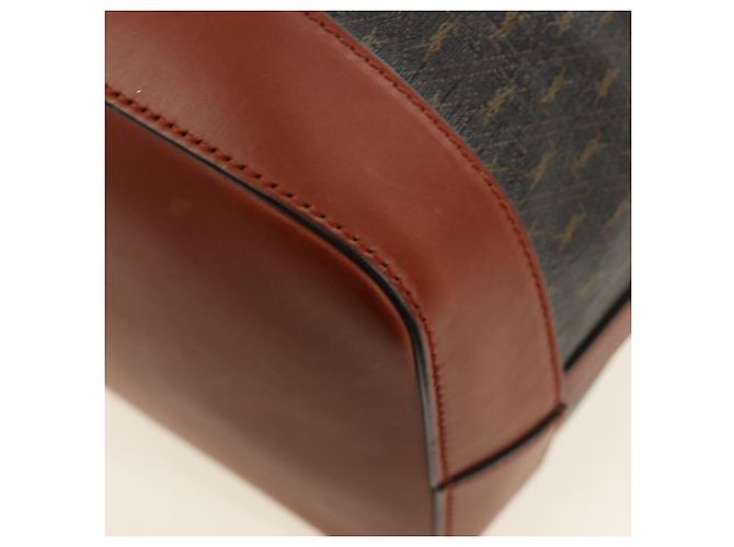 SAINT LAURENT Le Monogram Bucket Bag PVC Leather Brown Gold Auth 190129SAM Marrone D'oro - vista 13