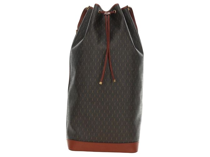 SAINT LAURENT Le Monogram Bucket Bag PVC Leather Brown Gold Auth 190129SAM Marrone D'oro - vista 2