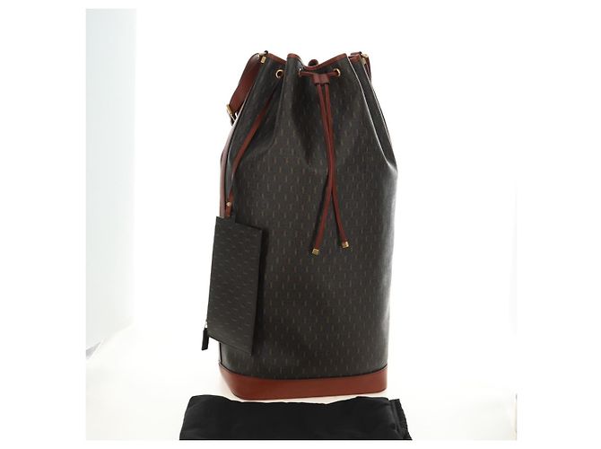 SAINT LAURENT Le Monogram Bucket Bag PVC Leather Brown Gold Auth 190129SAM Marrone D'oro - vista 26