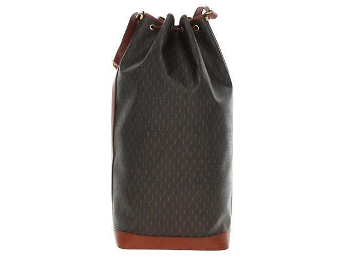 SAINT LAURENT Le Monogram Bucket Bag PVC Leather Brown Gold Auth 190129SAM Marrone D'oro - vista 3