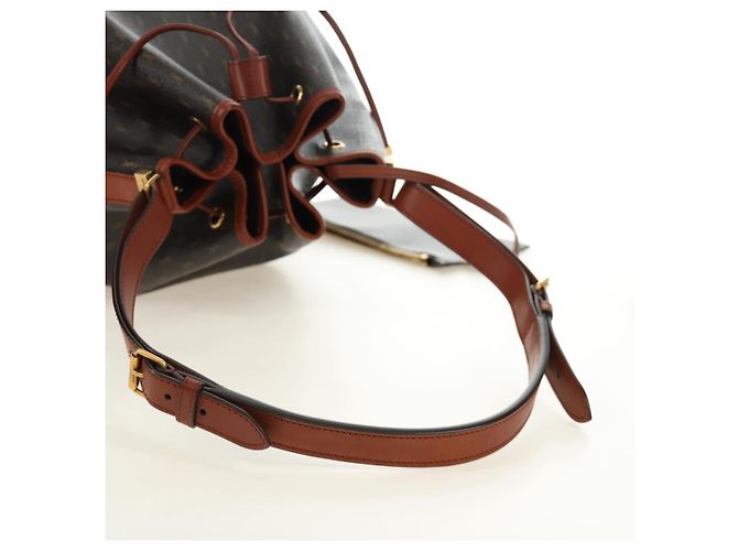 SAINT LAURENT Le Monogram Bucket Bag PVC Leather Brown Gold Auth 190129SAM Marrone D'oro - vista 7