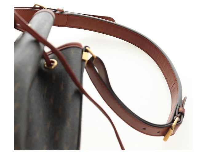 SAINT LAURENT Le Monogram Bucket Bag PVC Leather Brown Gold Auth 190129SAM Marrone D'oro - vista 8