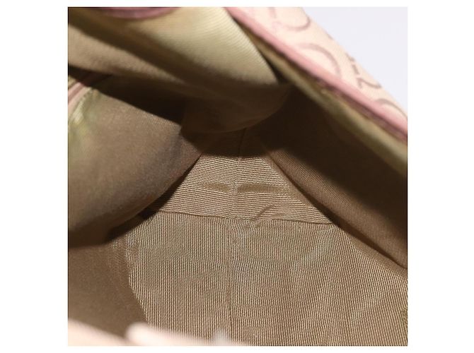 Borsa a tracolla Salvatore Ferragamo Gancini in tela beige e oro Auth gh2197 D'oro - vista 18